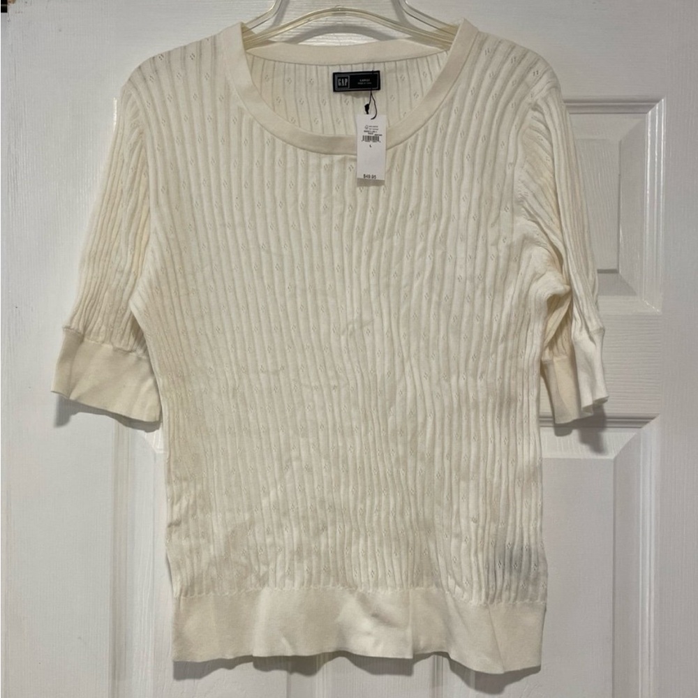 ✨NEW with tags! GAP Cream Elbow Length Sweater Size Large